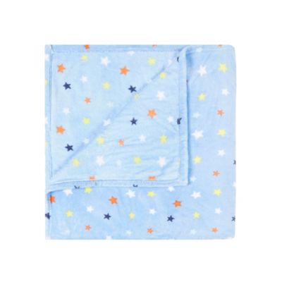 Blue star print fleece blanket